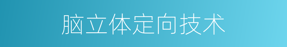 脑立体定向技术的同义词