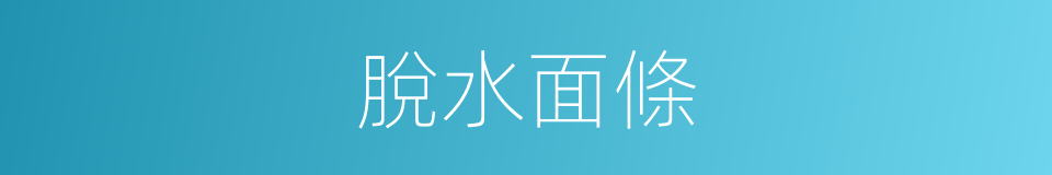 脫水面條的同義詞