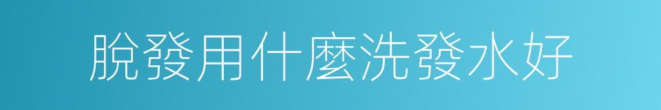 脫發用什麼洗發水好的同義詞