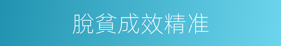 脫貧成效精准的同義詞