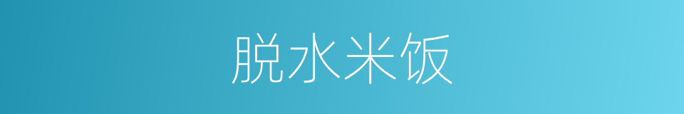 脱水米饭的同义词