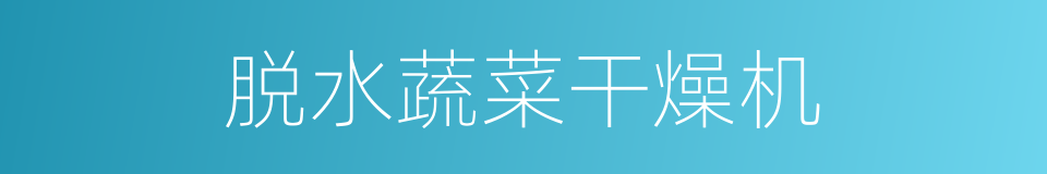 脱水蔬菜干燥机的同义词