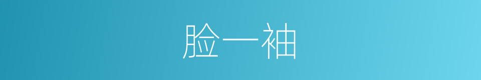脸一袖的意思
