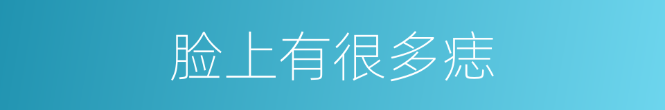 脸上有很多痣的同义词