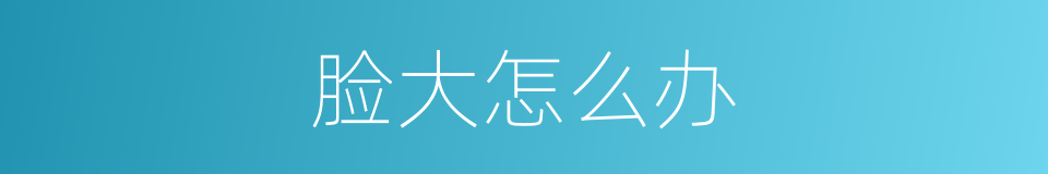脸大怎么办的同义词