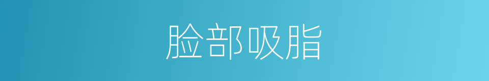 脸部吸脂的同义词