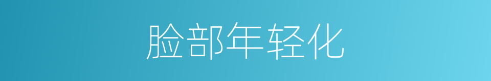 脸部年轻化的同义词