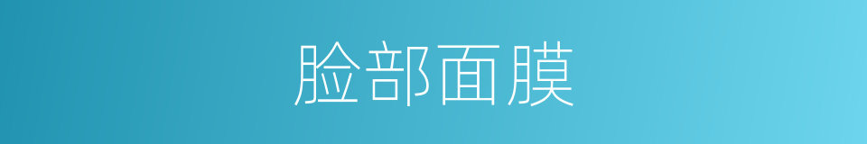 脸部面膜的同义词