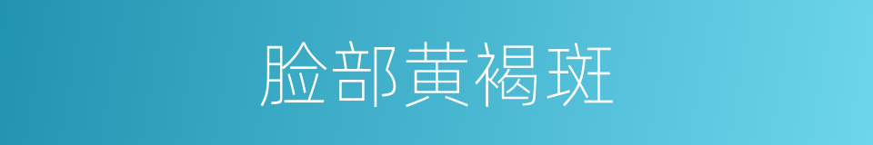 脸部黄褐斑的同义词
