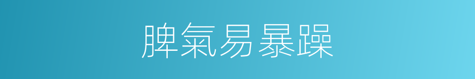 脾氣易暴躁的同義詞