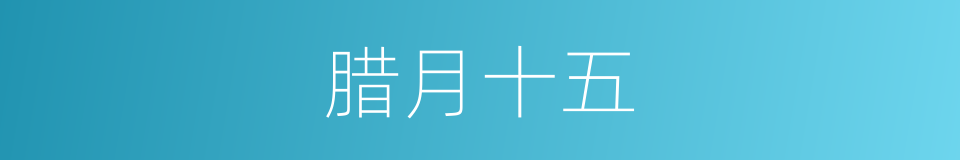 腊月十五的同义词
