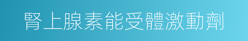 腎上腺素能受體激動劑的同義詞