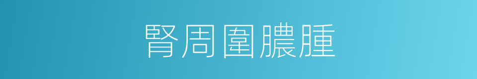 腎周圍膿腫的同義詞