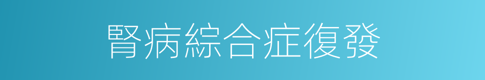 腎病綜合症復發的同義詞