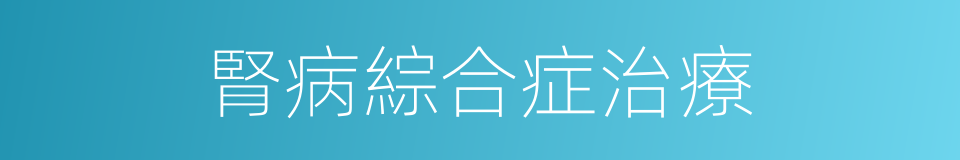腎病綜合症治療的同義詞