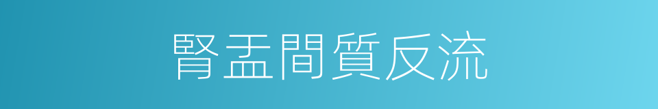 腎盂間質反流的同義詞