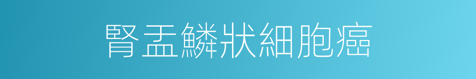 腎盂鱗狀細胞癌的同義詞