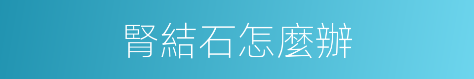 腎結石怎麼辦的同義詞