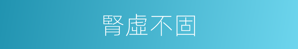 腎虛不固的同義詞