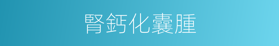 腎鈣化囊腫的同義詞