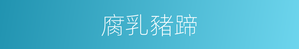 腐乳豬蹄的同義詞