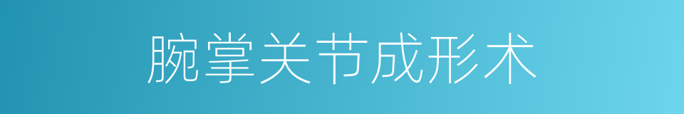 腕掌关节成形术的同义词