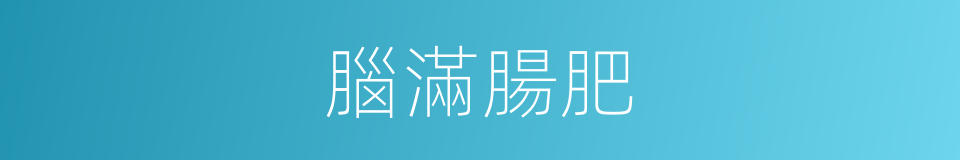 腦滿腸肥的意思