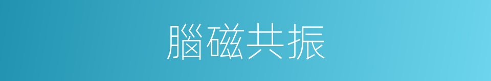 腦磁共振的同義詞
