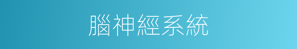 腦神經系統的同義詞