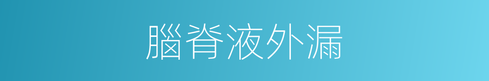 腦脊液外漏的同義詞