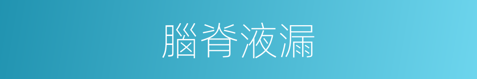腦脊液漏的同義詞