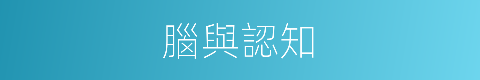 腦與認知的同義詞