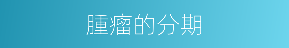 腫瘤的分期的同義詞