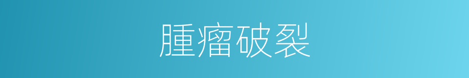 腫瘤破裂的同義詞