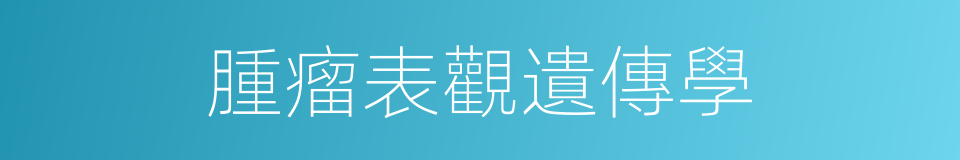 腫瘤表觀遺傳學的同義詞