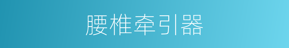 腰椎牵引器的同义词