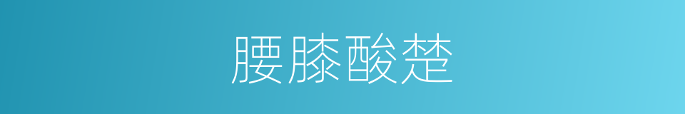 腰膝酸楚的同义词