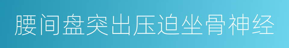 腰间盘突出压迫坐骨神经的同义词