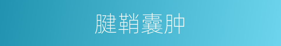 腱鞘囊肿的同义词