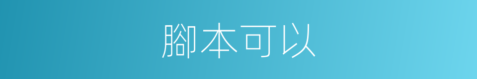 腳本可以的意思