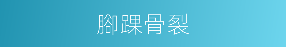 腳踝骨裂的同義詞