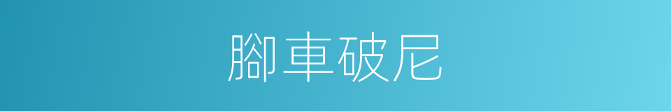 腳車破尼的同義詞