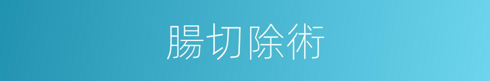 腸切除術的同義詞