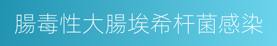 腸毒性大腸埃希杆菌感染的同義詞
