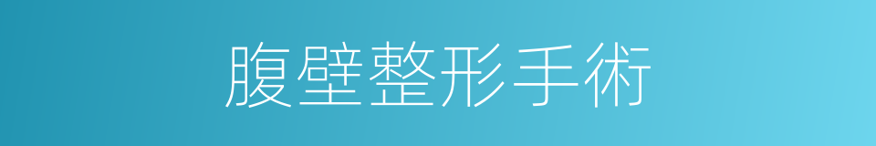 腹壁整形手術的同義詞