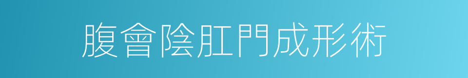 腹會陰肛門成形術的同義詞