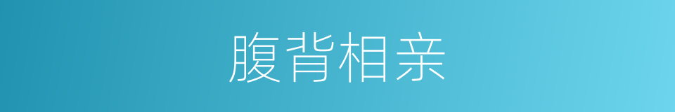 腹背相亲的意思