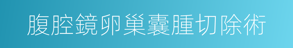 腹腔鏡卵巢囊腫切除術的同義詞