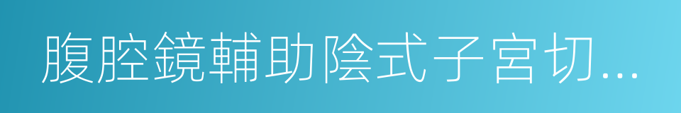 腹腔鏡輔助陰式子宮切除術的同義詞