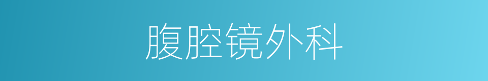 腹腔镜外科的同义词